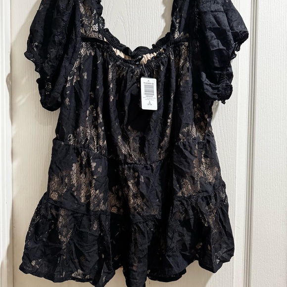 torrid Tops - Torrid Elegant Black Lace Blouse